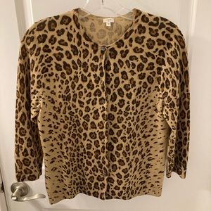 Jcrew Animal print wool cardigan